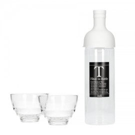 SET BOTELLA CON FILTRO Y VASOS PARA TÉ FRIO -GRIS CLARO 750ML