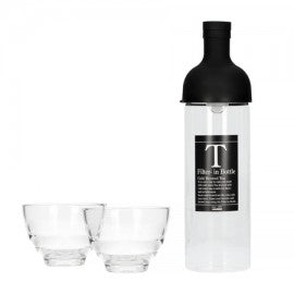 SET BOTELLA CON FILTRO Y VASOS PARA TÉ FRIO - 750ML NEGRO