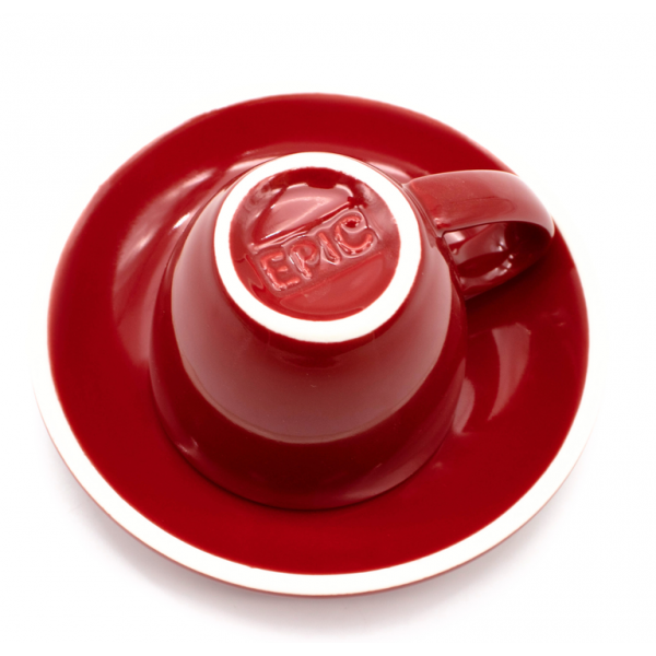 TAZA & PLATO EPIC ESPRESSO ROJO 70ML