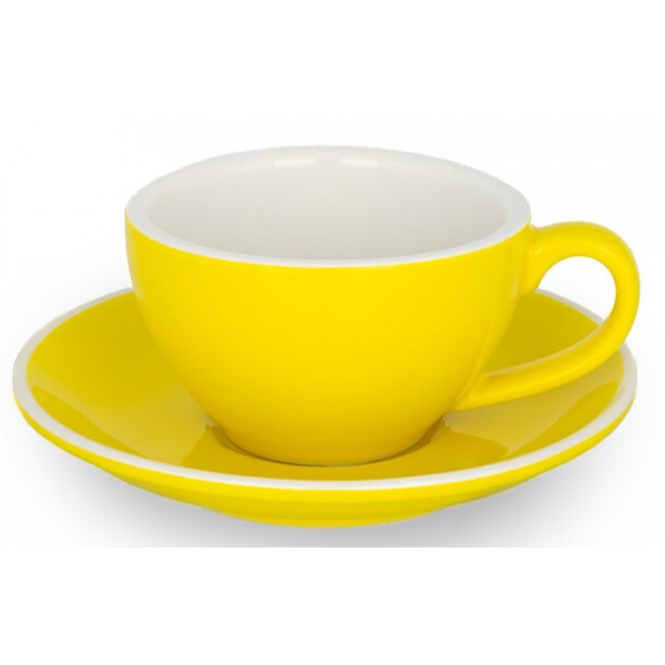 TAZA & PLATO EPIC FLAT WHITE AMARILLO 150ML