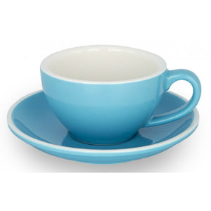 TAZA & PLATO EPIC FLAT WHITE AZUL 150ML