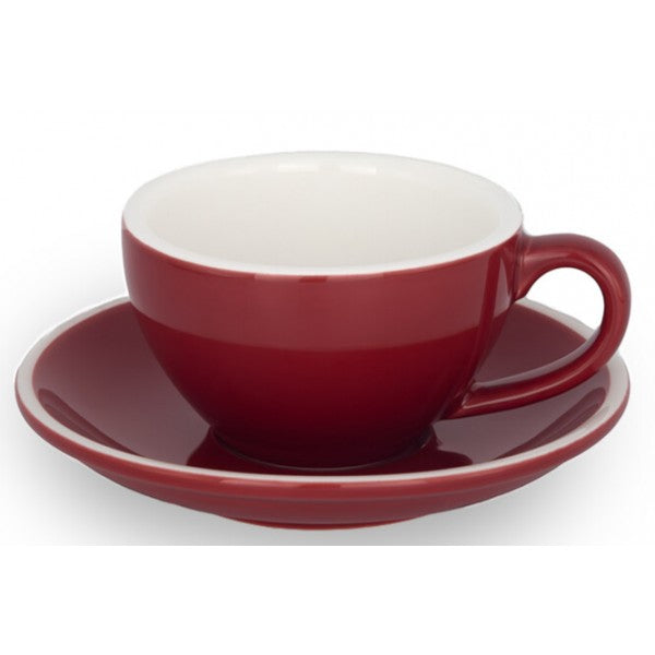 TAZA & PLATO EPIC FLAT WHITE ROJO 150ML