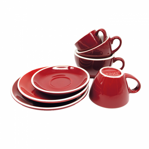 TAZA & PLATO EPIC LATTE ROJO 180ML